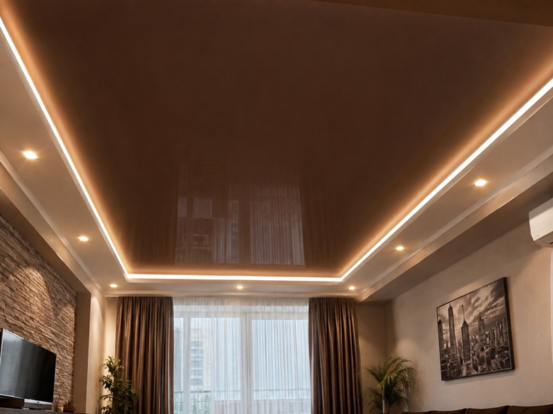 цветной натяжной потолок
