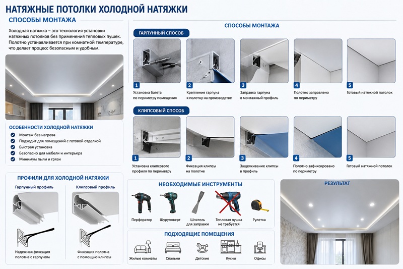 потолки холодной натяжки