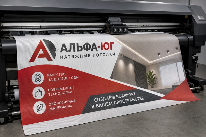 широкоформатная печать на баннерной сетке