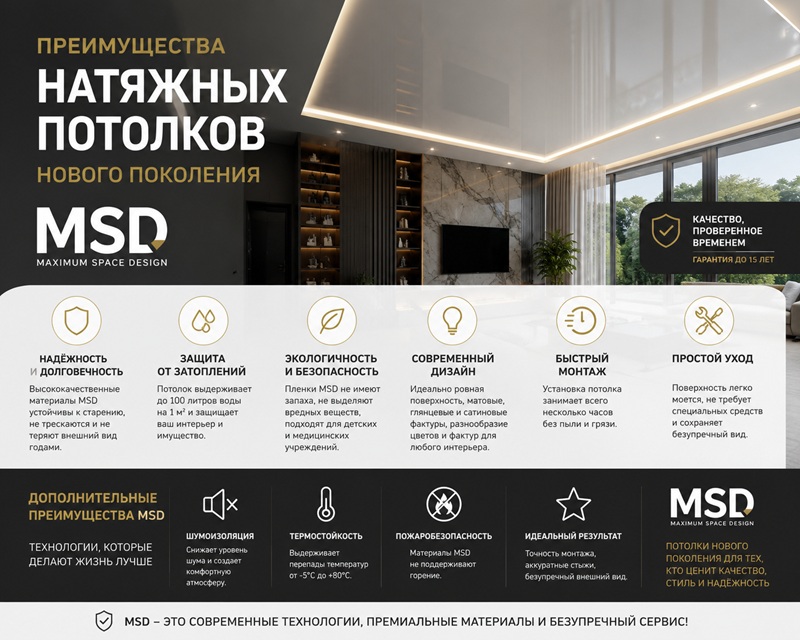 натяжные потолки MSD